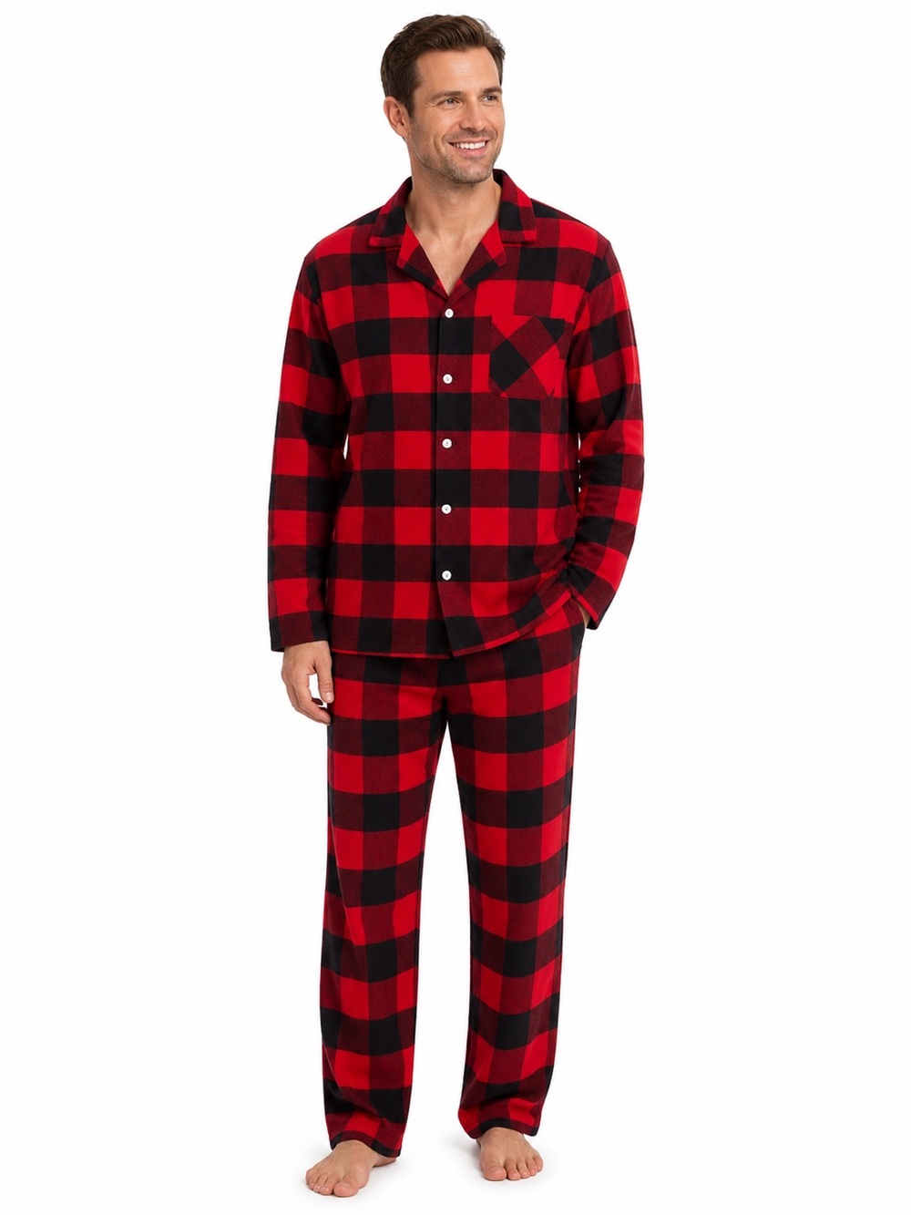 NWT Men’s Red and Black Buffalo Plaid Pajama Set
